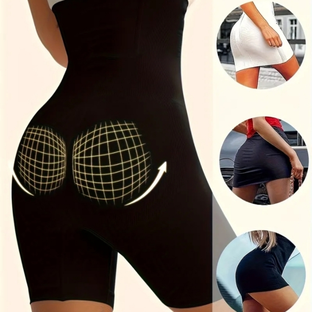 > Black High-Waisted Shapewear Shorts Women's Size Large